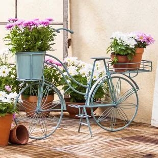 gaughan rustic bicycle-inspired flower cart metal planter box gracie oaks|Gracie Oaks Gaughan Rustic Bicycle.